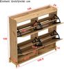 Schuhschrank B 108,5 x T 24 x H 100 cm aus MDF in Holzoptik mit 4 Türen, Metallgestell & Ablage Bild 4