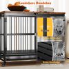 Klappbare Hundehütte mit Ausnehmbarem Tablett & Rollen & Abschließbarer Tür 2 in 1 Beistelltisch Hundebox Bild 5