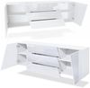 Vladon Sideboard Houston, hängende Kommode mit 2 Türen & 3 Schubladen, Korpus Weiß matt, Fronten Weiß Hochglanz, inkl. LED-Beleuchtung (178 x 57,5 x 38,5 cm) Bild 3