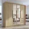 Drehtürenschrank vier¬türiger VIVO Kleiderschrank mit Schubladen und Metallgriffen. Bild 2