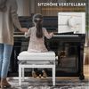HOMCOM Klavierbank mit Stauraum, Holzbeine (Klavierhocker, 1-St, Höhenverstellbar Sitzbank), für Musikzimmer, belastbar bis 200 kg, Weiß Bild 4