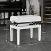 HOMCOM Klavierbank mit Stauraum, Holzbeine (Klavierhocker, 1-St, Höhenverstellbar Sitzbank), für Musikzimmer, belastbar bis 200 kg, Weiß Bild 3