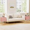 HEYZOEY Nachttisch mit 2 Schubladen Modernes Boho Design Rosa Bild 5