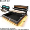 Polsterbett 180×200 cm mit Bettkasten, LED, USB/Typ-C und Stauraum-Kopfteil, Grau, ohne Matratze Bild 5