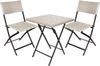 BRUBAKER Balkonset Lugano mit Tisch und Stühlen - Wetterfest klappbar und platzsparend, (Grau/Beige, 1-tlg, Bistroset mit Klappstühlen), Polyrattan Balkonmöbel Set - Sitzgruppe für Balkon Terrasse Bild 1
