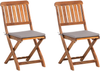 Beliani 'CENTO' Set mit 2 Stühlen und Sitzkissen, Akazienholz Grau Bild 1