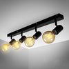 B.K.Licht LED Deckenspots, ohne Leuchtmittel, LED Vintage Deckenlampe Retro Deckenleuchte schwarz Industrie E27 Bild 2