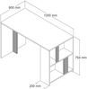 Dmora Schreibtisch Bising, Mehrzweckschreibtisch, Bürotisch für PC, Eckschreibtisch, 120x60h75 cm, Nussbaum und Weißer Marmor Bild 3