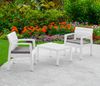 Dmora Outdoor-Lounge-Set Alfio, Gartenkomposition mit 2 Sesseln und 1 Couchtisch, Lounge für drinnen und draußen mit Kissen, 100 % Made in Italy, Weiß Bild 2