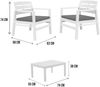 Dmora Outdoor-Lounge-Set Alfio, Gartenkomposition mit 2 Sesseln und 1 Couchtisch, Lounge für drinnen und draußen mit Kissen, 100 % Made in Italy, Weiß Bild 3