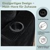 OKWISH Sofa Inkl. Getränkehalter & Kissen, vakuumverpackt, für Wohnzimmer, Bogenförmiges Design, weicher Cordstoff in schwarz 1 Teile, 3-Sitzer Kompressionssofa mit rechte Chaiselongue Bild 4