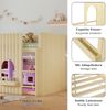 Novelux Hochbett 90x200 mit LED, gerader Leiter und Ablagefach – Kinderhochbett aus Kiefer/MDF in Natur, mit Rausfallschutz, Fensterdesign, ohne Matratze Bild 3