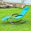 SoBuy OGS28-HB Schaukelstuhl Garten, Textilgewebe, Lackiert, Türkis, 150 x 87 x 63 cm Bild 4
