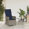 vidaXL Gartensessel Verstellbar mit Kissen Grau Poly Rattan 365642 Bild 3