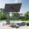 Sekey Sonnenschirm 210x140 cm Balkonschirm Rechteckig Sonnenschirm mit Schutzhülle, Gartenschirm mit Sonnenschutz UV50+, Höhenverstellbar Terrassenschirm Bild 2