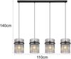 LED Pendelleuchte 4-flammig mit Rauchglas Stäben, Breite 110cm Bild 4