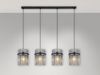 LED Pendelleuchte 4-flammig mit Rauchglas Stäben, Breite 110cm Bild 3