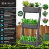 KESSER® Hochbeet mit Etagen Premium Blumenkasten Blumentreppe Pflanztreppe - Gemüsebeet Kräuterbeet Pflanzkübel Frühbeet Blumenbeet Pflanzkasten inkl. Gartenvlies- Beet für Terrasse Balkon & Garten Anthrazit, 3 Etagen Bild 2