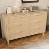 Sideboard aus Holzwerkstoff mit 6 Schubladen, 120x40x75 cm, Natur Bild 2