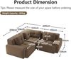 Ecksofa Braun mit Cordbezug, 74 cm tiefer Sitzfläche, modulares Design und 32D-Schaumstoff,69 x 177 x 104 cm Bild 5