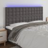 LED Kopfteil, Bettkopfteil, Minimalistisch Grau 180x5x118/128 cm Kunstleder Bild 2