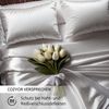 Cozyor Bettwäsche Satin glänzend 135x200, 155x200, 155x220, 200x200cm mit Reißverschluss, Satin, weiß Purity, 3 teilig, Edel und hochwertig Bild 4