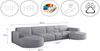 Kaiser Möbel Ecksofa Designer MODENA U XL stoff Dicker cord Poso, Viele Farben, praktisch und komfortabel Bild 2