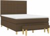 vidaXL Boxspringbett mit Matratze Stoff Dunkelbraun 140x190 cm, Härtegrad: H2 [3137152] Bild 3