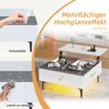 Couchtisch höhenverstellbar weiß mit LED & Schublade, 70x70x35-48,5 cm Bild 5