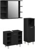 vidaXL Badezimmermöbel-Set mit Regal 3 pcs Schwarz 30 x 30 x 99,5 cm 3333048 Bild 2