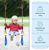 Multifunktions Kinderholz Trapeze Schaukel Kunststoff Turnringe 120KG Blau Bild 5