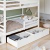 Etagenbett aus Kiefer und MDF mit Aufbewahrungstreppen, 254 x 95 x 237,5 cm, Weiß+Natur, ohne Matratze Bild 5