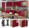 Küchenunterschrank Fame-Line Bordeaux Hochglanz 80 cm , AP Marmor Vicco Bild 2