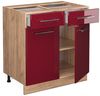 Küchenunterschrank Fame-Line Bordeaux Hochglanz 80 cm , AP Marmor Vicco Bild 4