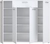 Forte ANTUZA Sideboard 140, modernes Sideboard, 4-türig, 1 Schublade, Holzwerkstoff, Wohn-/Esszimmer, Weiß, 139,3 cm breit x 120,7 cm hoch x 34,1 cm tief Bild 3