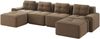 4-Sitzer Wohnlandschaft H 69 x T 382 x B 177 cm aus Cord in Braun, modular, mit 74 cm Tiefsitz Bild 4