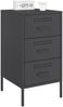 vidaXL Nachttisch Schwarz 36x39x68 cm Stahl 843078 Bild 4