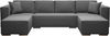 AX LIVING Ecksofa mit Schlaffunktion Grau Vinoria U-Form 327 cm Bild 2