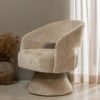 Drehsessel Ebba aus Chenille-Stoff, Retro Chic, Natur, weich gepolstert, drehbar Bild 2