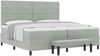 vidaXL Boxspringbett mit Matratze Hellgrau 200 x 200 cm Samt 3344468 Bild 2