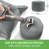Green Bean® Sitzsack-Hocker 45x25cm mit EPS-Perlen Füllung - Sitz-Pouf für Sitzsäcke - Sitzhocker für Kinder und Erwachsene - Grau Bild 4
