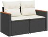 vidaXL 6-tlg. Garten-Sofagarnitur mit Kissen Schwarz Poly Rattan 3327486 Bild 3