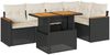 vidaXL 6-tlg. Garten-Sofagarnitur mit Kissen Schwarz Poly Rattan 3327486 Bild 2