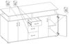 Highboard >Lyndy< in Sonoma-Eiche - 178x90x38cm (BxHxT) Bild 2
