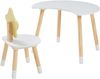 Kinderschreibtisch mit Stuhl Lallega Mond- und Stern-Design Weiß [en. casa] Bild 2