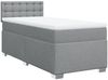 vidaXL Boxspringbett mit Matratze Hellgrau 90x190 cm Stoff 3288057 Bild 3
