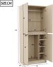 Merax Kleiderschrank 70 × 40 × 170 cm, Doppeltür-Design mit kleinem Staufach, Holzfarbe Bild 4