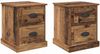 vidaXL Nachttisch 2 pcs Altholz 39 x 39 x 47,5 cm Holzwerkstoff 881329 Bild 2