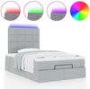 vidaXL Ottoman-Bett mit Matratze & LEDs Hellgrau 120x200 cm Stoff 3313996 Bild 5