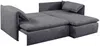 Vente-unique - TEODORA Sofa SamtStoff Blau - B 166 cm x H 91 cm x L 230 cm Bild 4